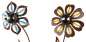 Preview: Bezauberndes 2er Set Gartenstecker Blume blau / gelb